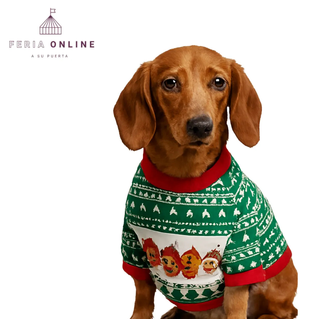 saco verde estampado de navidad