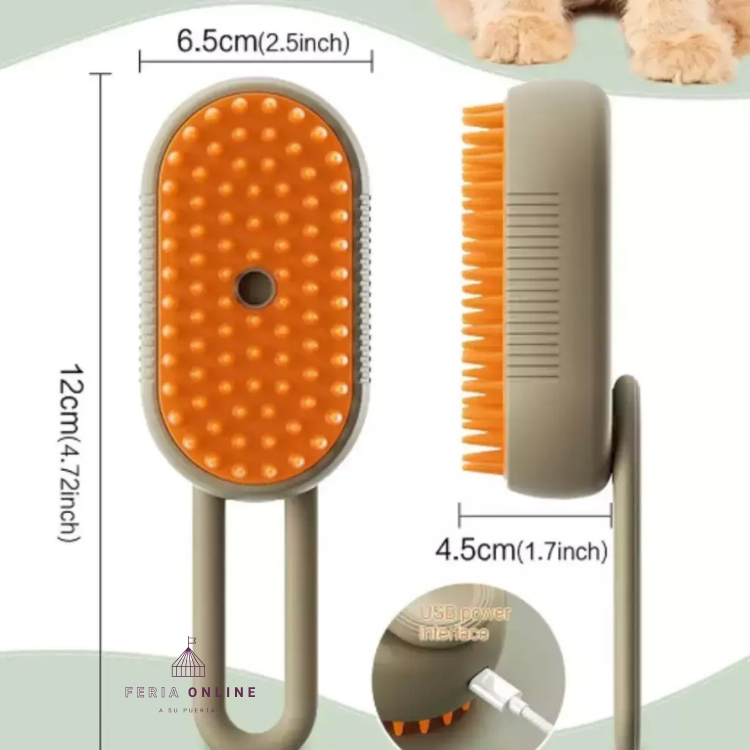 Cepillo Vaporizador Con Agarre para Mascotas