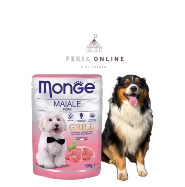 Monge Pouche Grill Cerdo ALimento Húmedo Para Perros
