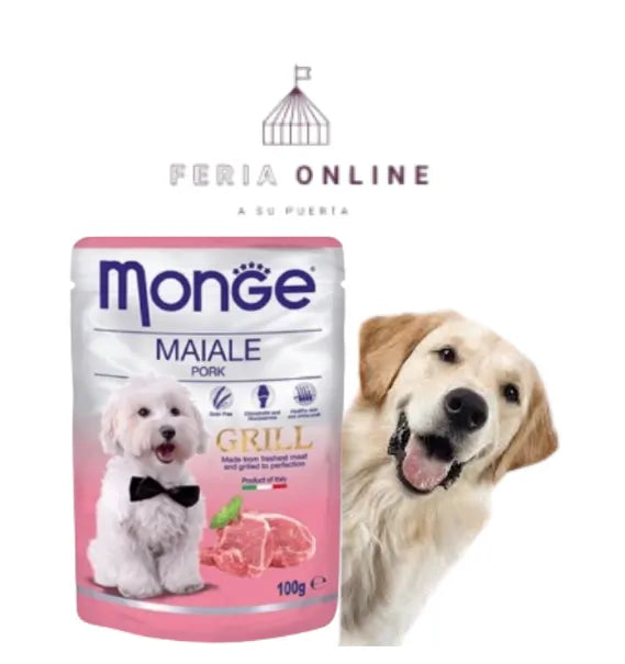 Monge Pouche Grill Cerdo ALimento Húmedo Para Perros
