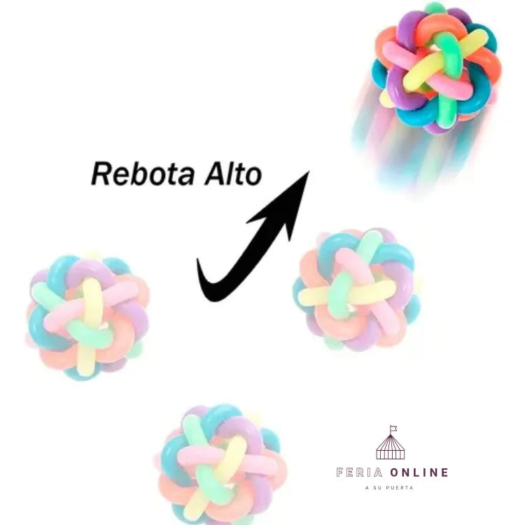 Pelota Entrelazada de Caucho con Sonajero 8CM