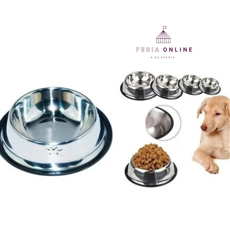 Comedero Aluminio Antioxidante Plata
