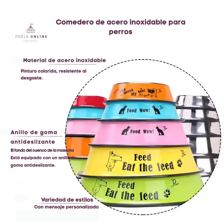 Comedero Aluminio Antioxidante Colores Figuras