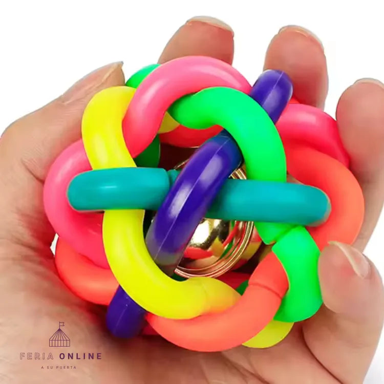 Pelota Entrelazada de Caucho con Sonajero 8CM