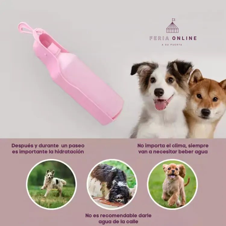 Dispensador Portátil de Agua 500ml Para Mascotas