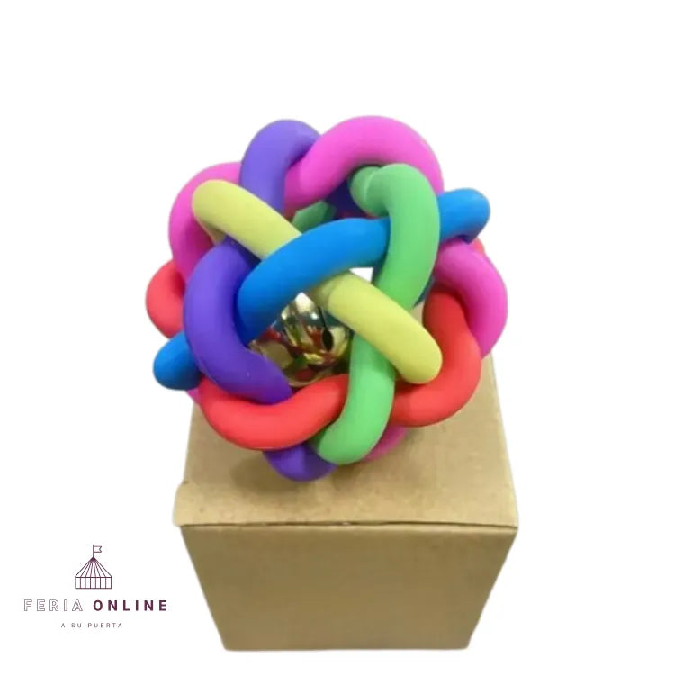 Pelota Entrelazada de Caucho con Sonajero 8CM