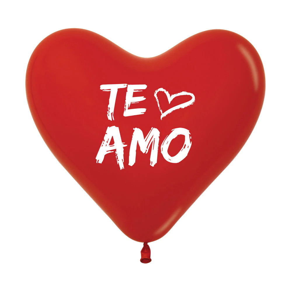 Globo Látex Corazón Te Amo Rojo