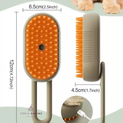Cepillo Vaporizador Con Agarre para Mascotas