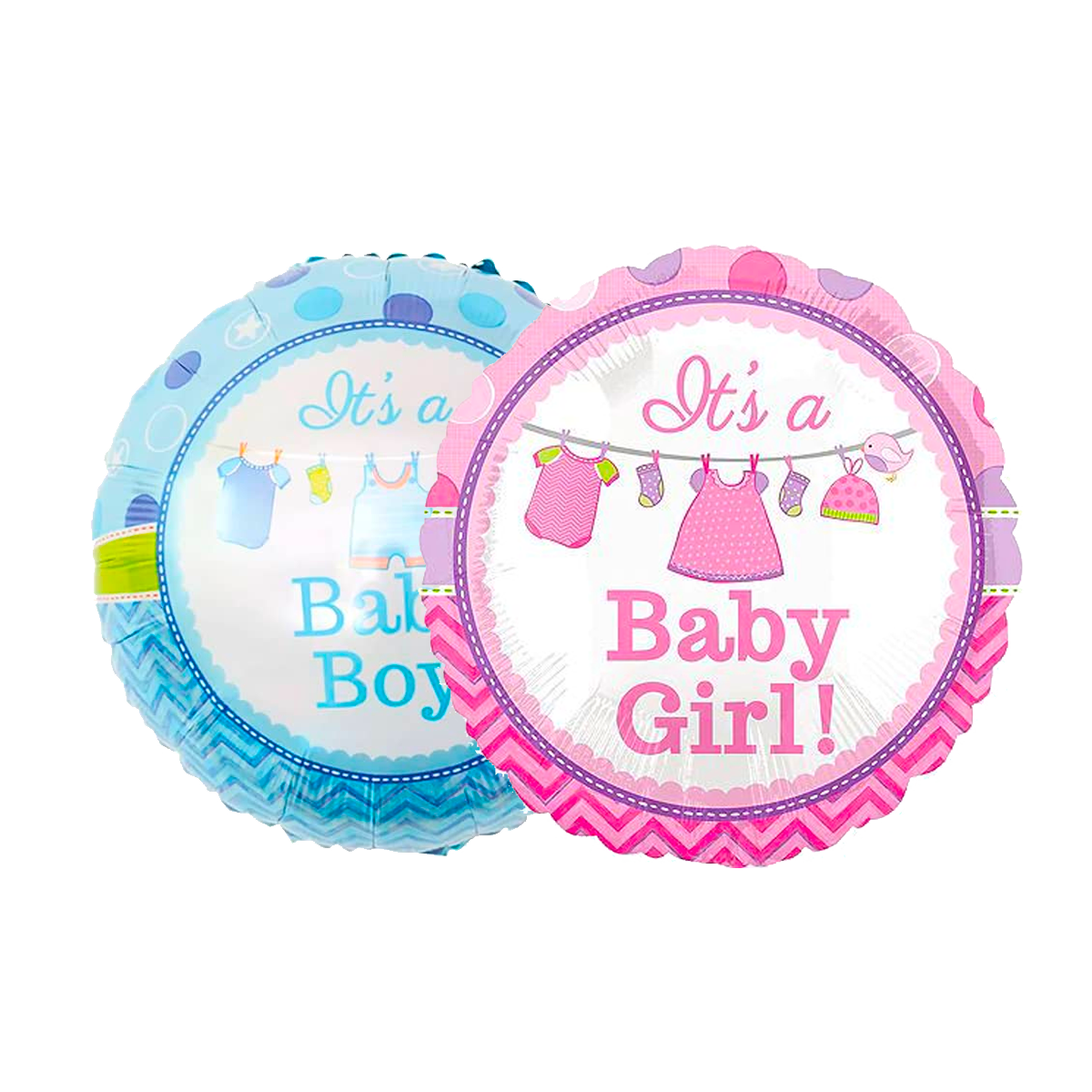 Globos Metalizados Baby Boy y Baby Girl