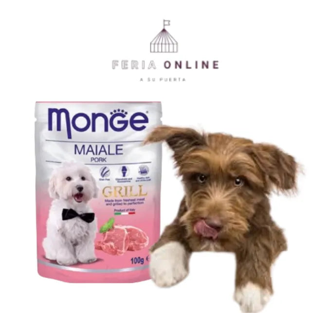 Monge Pouche Grill Cerdo ALimento Húmedo Para Perros