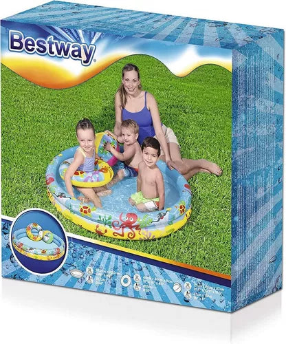 Piscina Infantil Con Pelota Y Aro Inflable