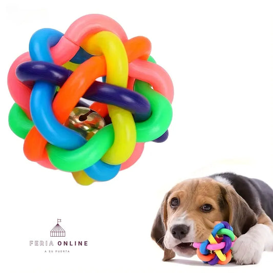 Pelota Entrelazada de Caucho con Sonajero 8CM