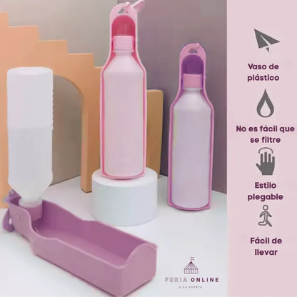 Dispensador Portátil de Agua 500ml Para Mascotas