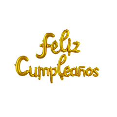 Letrero Feliz Cumpleaños Cursivo