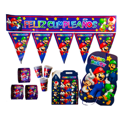 Kit Temática Feliz Cumpleaños Mario Bros