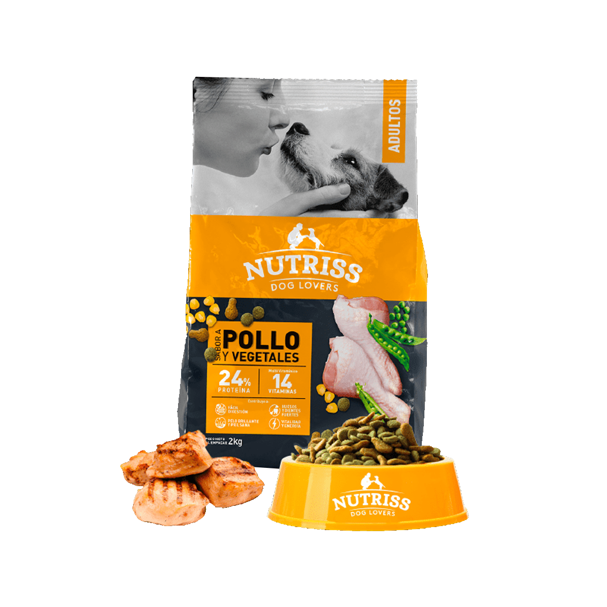 Nutriss Adultos Pollo y Vegetal 1kg.