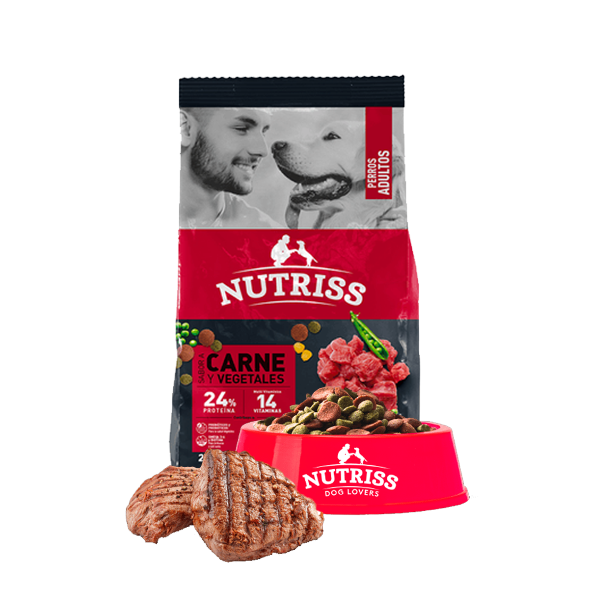 Nutriss Adultos Carne y Vegetales 1kg.