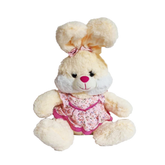 Peluche Conejita con Vestido 35cm.