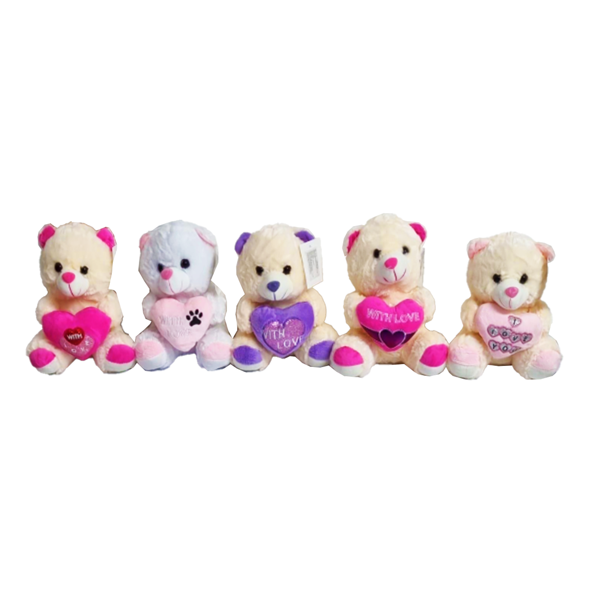 Peluches Oso Corazón Pequeños 20cm.