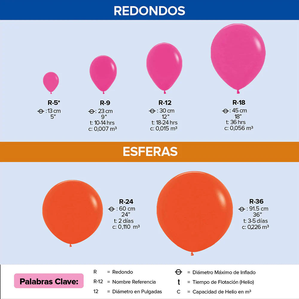 Globo Látex Redondo Satín Surtido