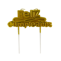 Vela Feliz Cumpleaños Cursiva Golden