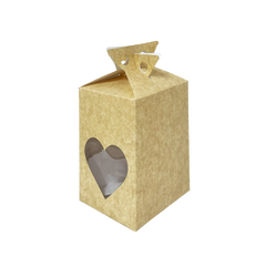 Caja Ventana Corazón Kraft con Acetato