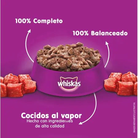 Alimento Húmedo Whiskas Gatos Castrados Carne