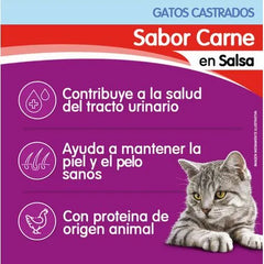 Alimento Húmedo Whiskas Gatos Castrados Carne