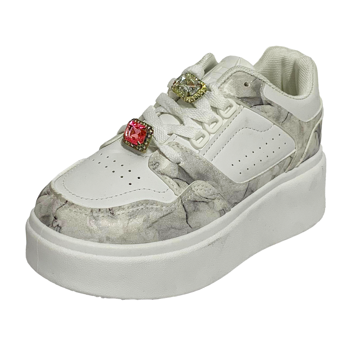 Tenis para Mujer Marmolizado con Piedras