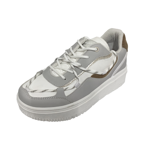Tenis para Damas Gris con Blanco y Café
